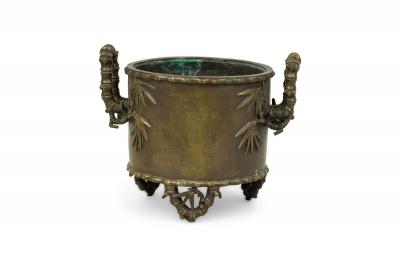 Japanese Bronze Bamboo Handle Jardiniere