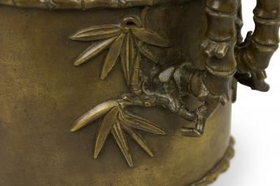 Japanese Bronze Bamboo Handle Jardiniere