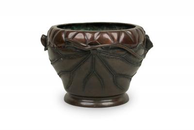 Japanese Bronze Bamboo Relief Jardiniere
