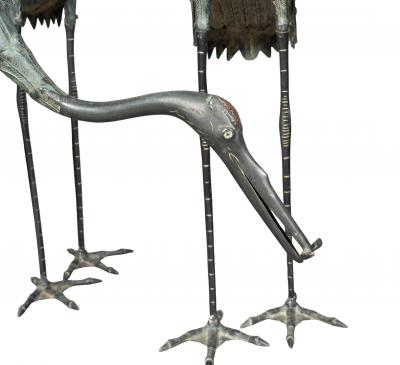Japanese Bronze Cranes Set of Three