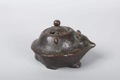 Japanese Bronze Koro Incense Burner in the Form of a Badger