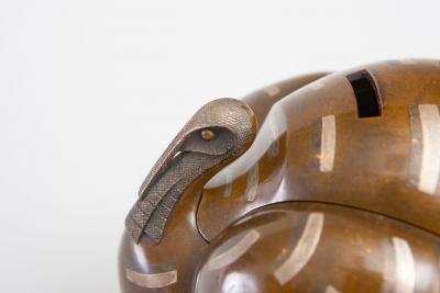 Japanese Bronze Koro Incense Burner in the Shape of a Turkey