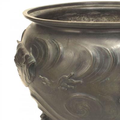 Japanese Bronze Patinated Footed Pot