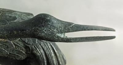 Japanese Bronze Sculpture Pair of Cranes