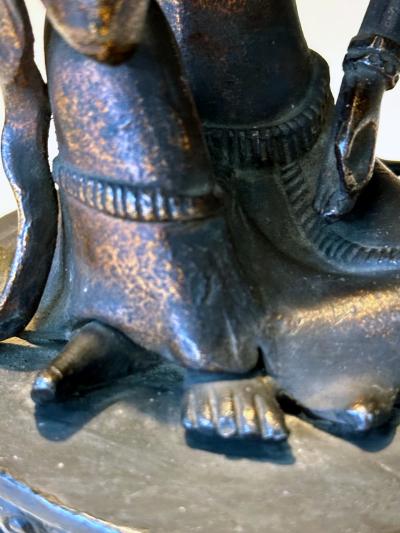 Japanese Bronze Statue Nyoirin Kannon on Lotus Throne