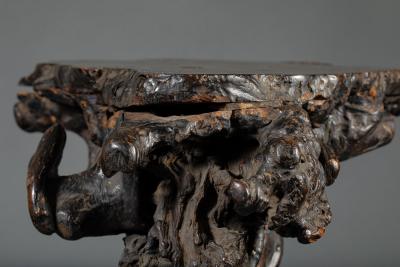 Japanese Burl Wood Stand