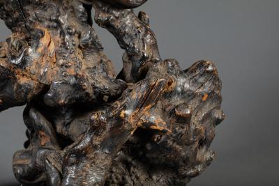 Japanese Burl Wood Stand