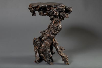 Japanese Burl Wood Stand