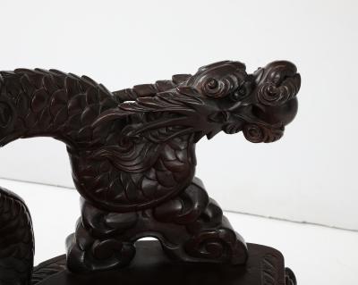 Japanese Carved Dragon Armchair c 1900