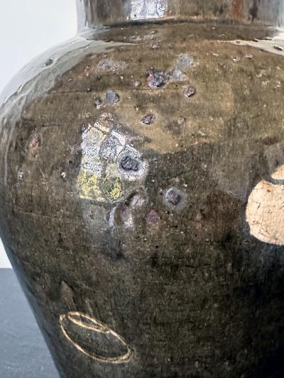 Japanese Ceramic Seto Tea Leaf Tsubo Jar Edo Period