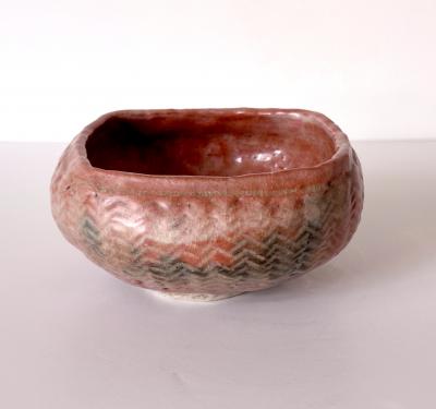 Japanese Chawan with Crescent Mark by Kodai ji Kiln Meiji Period Ex Musuem