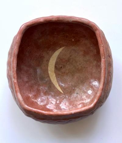 Japanese Chawan with Crescent Mark by Kodai ji Kiln Meiji Period Ex Musuem