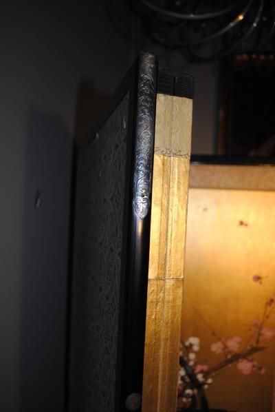 Japanese Cherry Blossom Byobu screen signed
