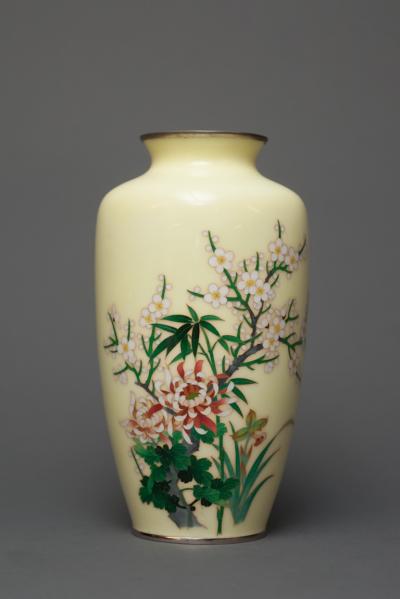 Japanese Cloisonn Vase with Floral Motif