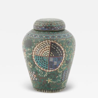 Japanese Early Meiji Cloisonne Enamel Lidded Jar