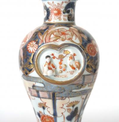 Japanese Edo Imari Paktong Mounted Garniture Vases Pair circa 1720