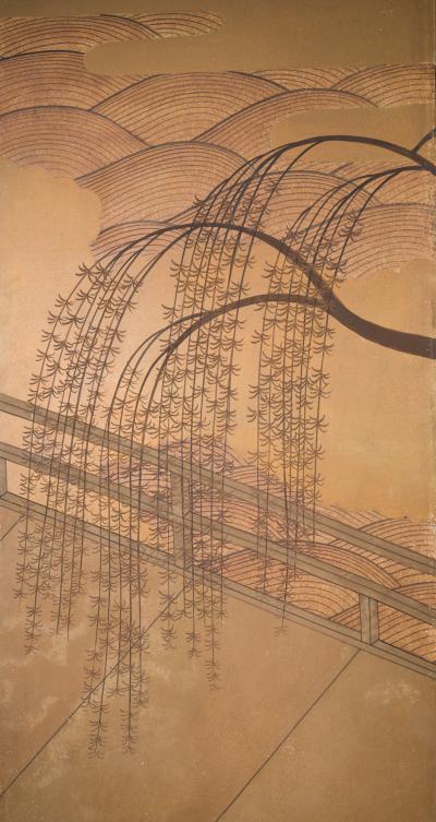 Japanese Five Panel Screen Uji Bridge