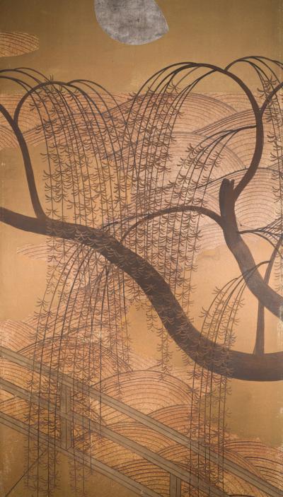 Japanese Five Panel Screen Uji Bridge