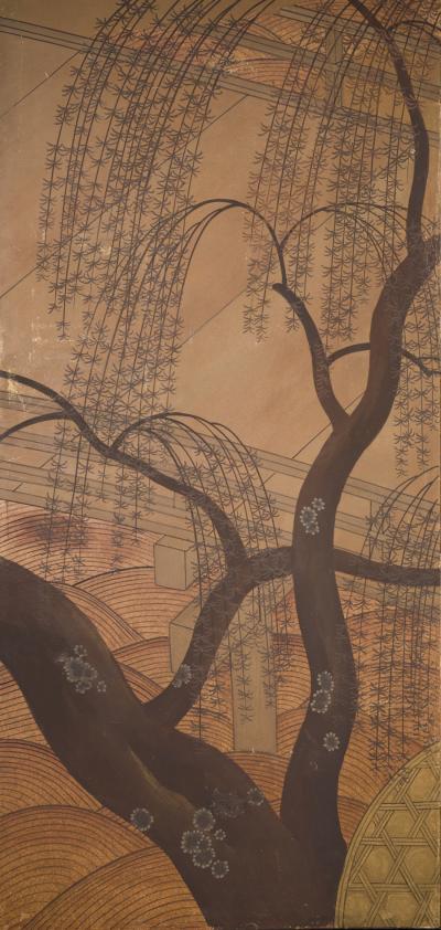 Japanese Five Panel Screen Uji Bridge