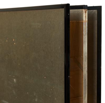 Japanese Four Panel Screen Fishing Boat in the Reeds