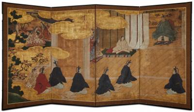 Japanese Four Panel Screen Imperial Household