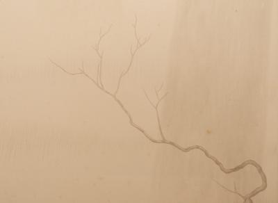 Japanese Four Panel Screen Lone Dove