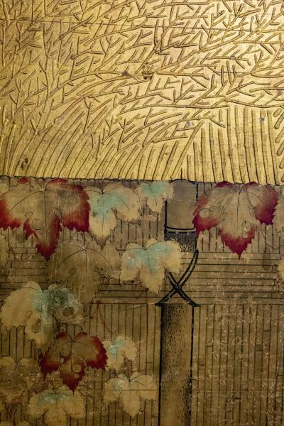 Japanese Four Panel Screen Pheasant on Old Plum in Garden