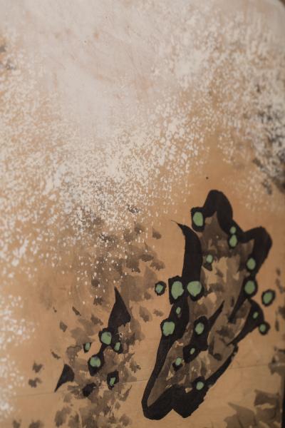 Japanese Four Panel Screen Pheasants in Ancient Plum in Snowy Landscape