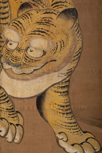 Japanese Four Panel Screen Two Tigers