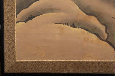 Japanese Four Panel Screen Two Tigers