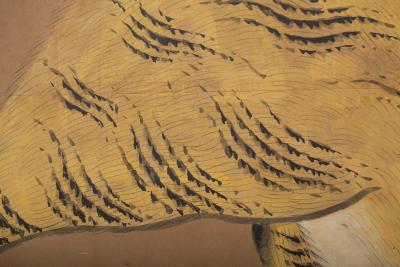 Japanese Four Panel Screen Two Tigers