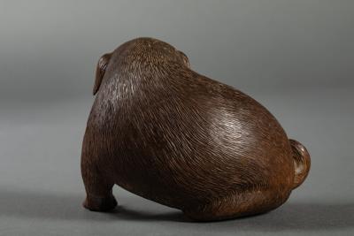 Japanese Hard Wood Carving of a Puppy