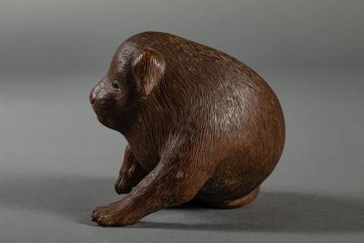 Japanese Hard Wood Carving of a Puppy