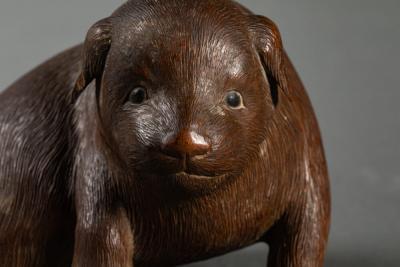 Japanese Hard Wood Carving of a Puppy