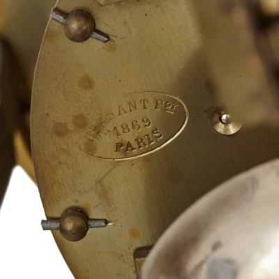 Japanese Imari porcelain and gilt bronze clock set