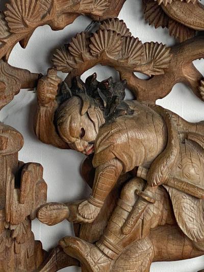 Japanese Keyaki Wood Carving