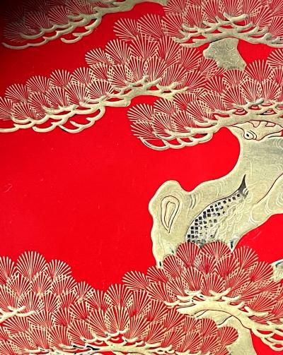 Japanese Lacquer Maki e Plate of Takasago Story
