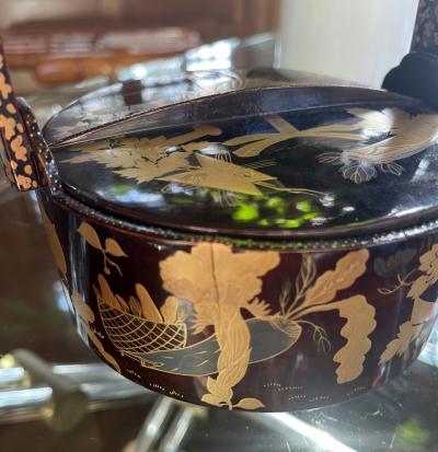 Japanese Lacquer Maki e Sake Ewer Meiji Period