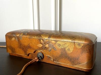 Japanese Lacquer Maki e Scroll Box Fubako by Kansonsai Edo Period