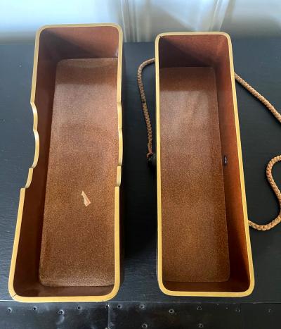 Japanese Lacquer Maki e Scroll Box Fubako by Kansonsai Edo Period