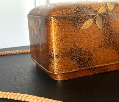 Japanese Lacquer Maki e Scroll Box Fubako by Kansonsai Edo Period