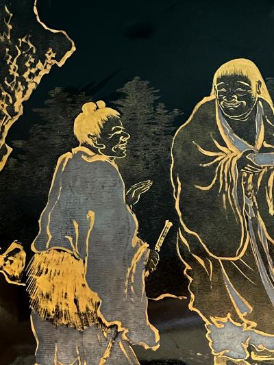 Japanese Lacquer Maki e Tiered Scholar Suzuribako and Ryoshibako