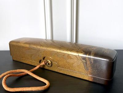 Japanese Lacquered Gold Maki e Naga Fubako Meiji Period