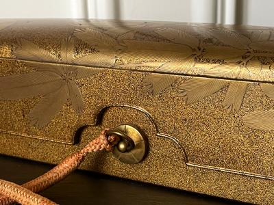 Japanese Lacquered Gold Maki e Naga Fubako Meiji Period