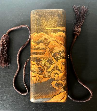 Japanese Lacquered Maki e Fubako Edo Period