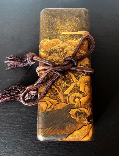 Japanese Lacquered Maki e Fubako Edo Period