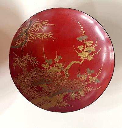 Japanese Lacquered Sake Drinking Set Meiji Period