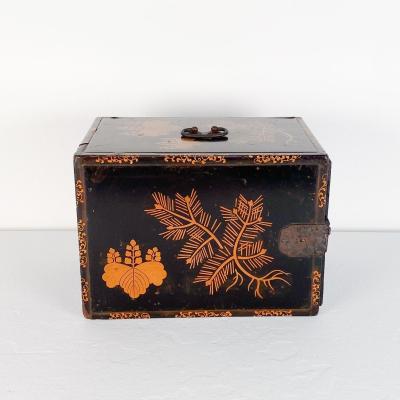 Japanese Lacquered Three Drawer Trunk circa 1910