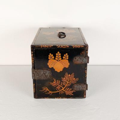 Japanese Lacquered Three Drawer Trunk circa 1910