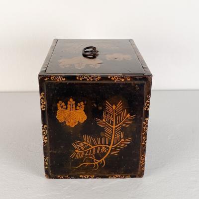 Japanese Lacquered Three Drawer Trunk circa 1910